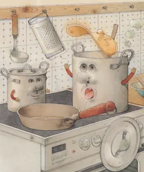 On the Kitchen Range, 2003 (wc på papir)